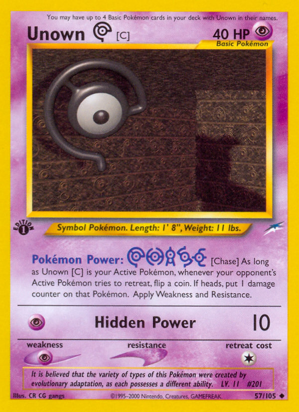 Unown [C] – Neo Destiny 57/105 Pokémon card