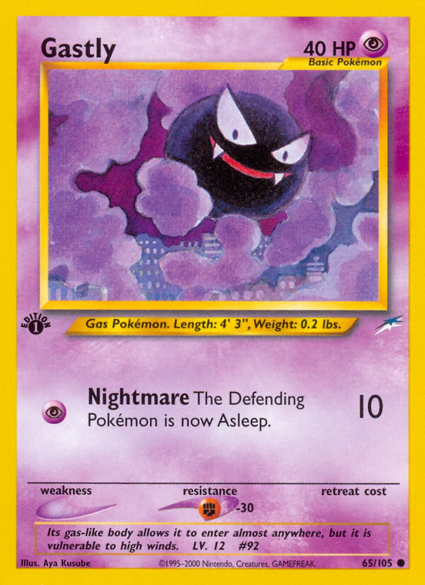 Gastly – Neo Destiny 65/105 Pokémon card