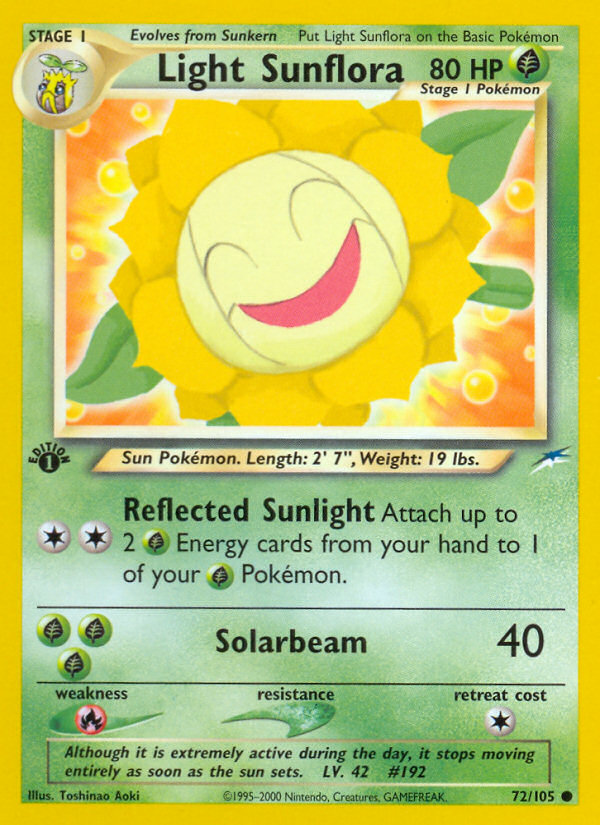 Light Sunflora – Neo Destiny 72/105 Pokémon card
