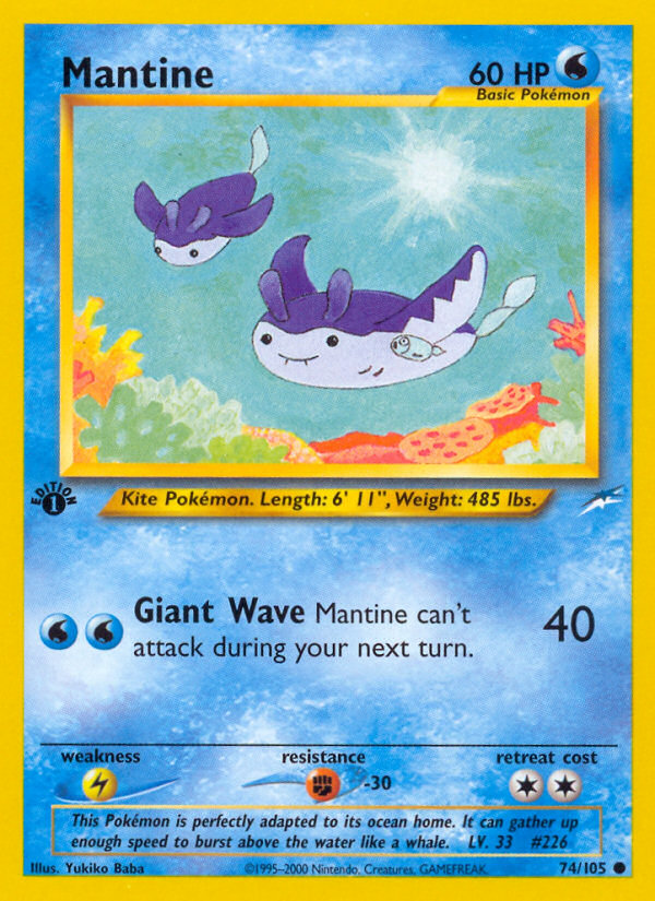 Mantine – Neo Destiny 74/105 Pokémon card