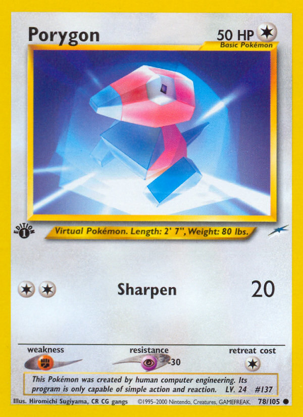 Porygon – Neo Destiny 78/105 Pokémon card