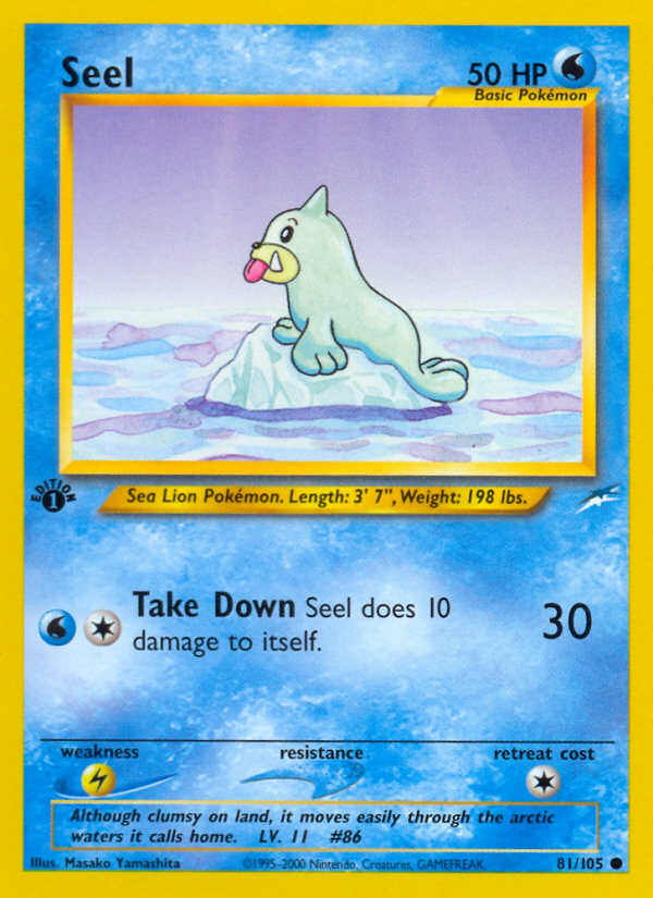 Seel – Neo Destiny 81/105 Pokémon card