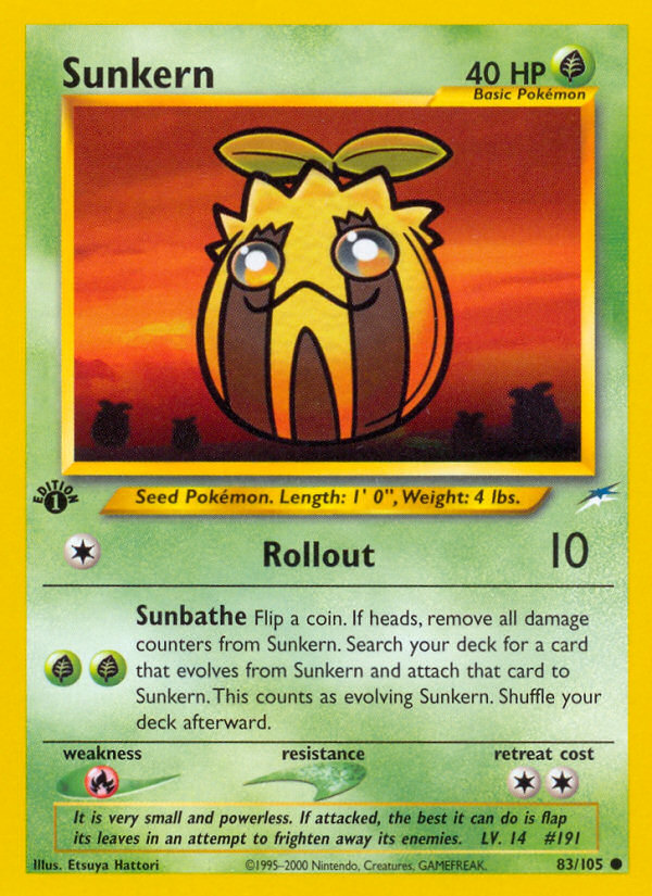 Sunkern – Neo Destiny 83/105 Pokémon card