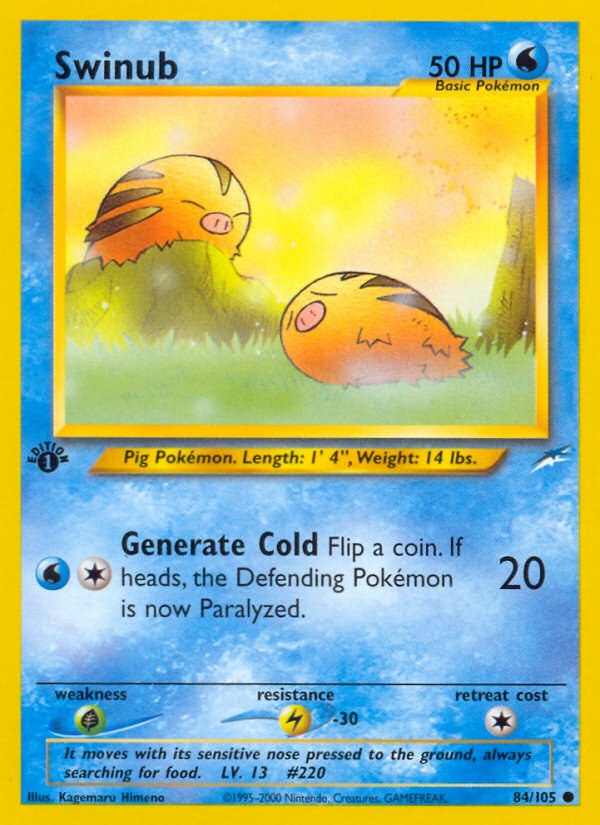 Swinub – Neo Destiny 84/105 Pokémon card
