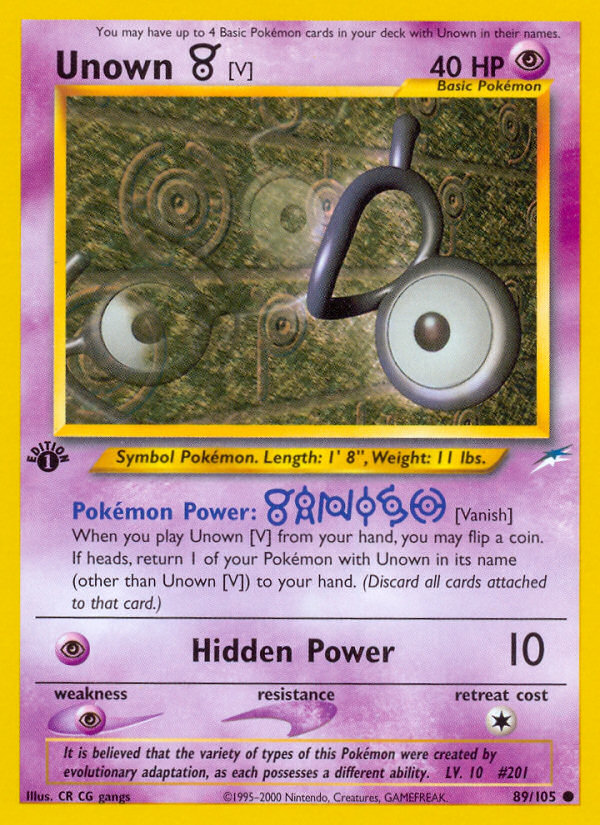 Unown [V] – Neo Destiny 89/105 Pokémon card