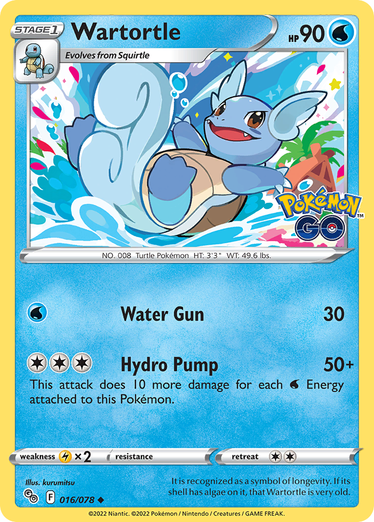 Wartortle – Pokémon GO 016/078 Pokémon card