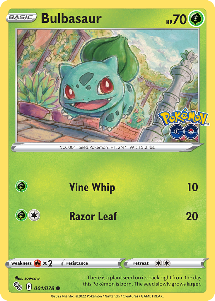 Bulbasaur – Pokémon GO 001/078 Pokémon card