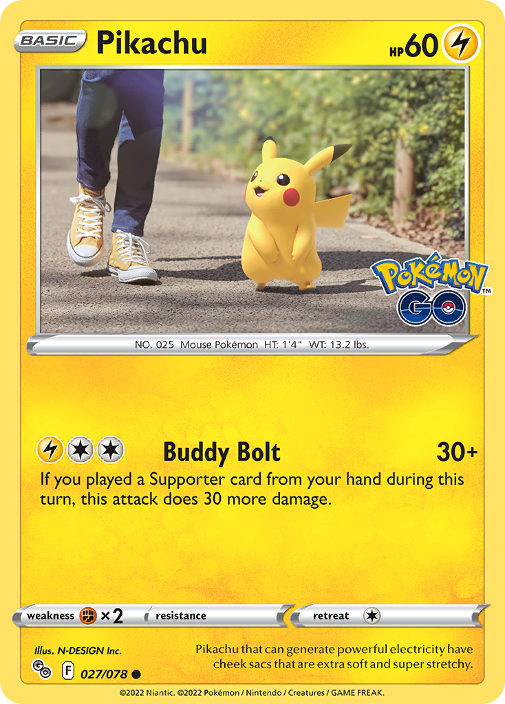 Pikachu – Pokémon GO 027/078 Pokémon card