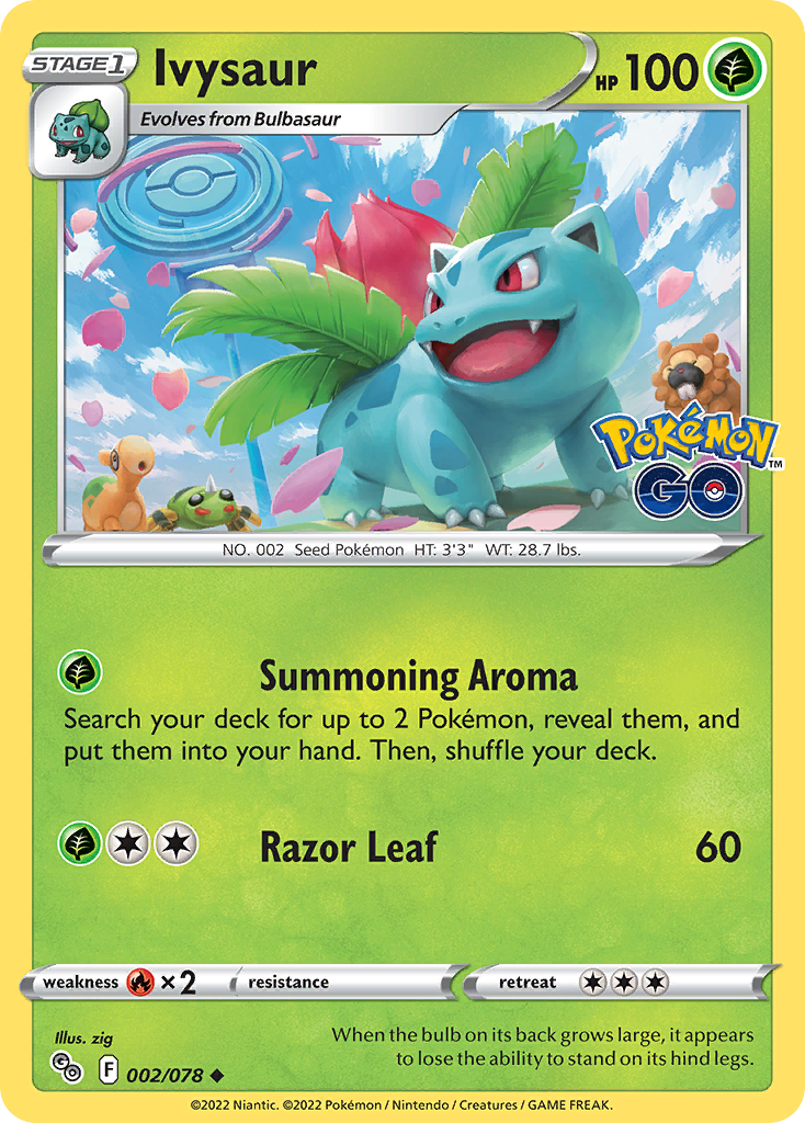 Ivysaur – Pokémon GO 002/078 Pokémon card