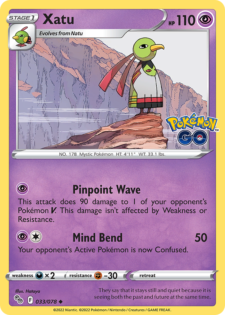 Xatu – Pokémon GO 033/078 Pokémon card