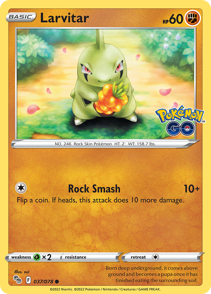 Larvitar – Pokémon GO 037/078 Pokémon card
