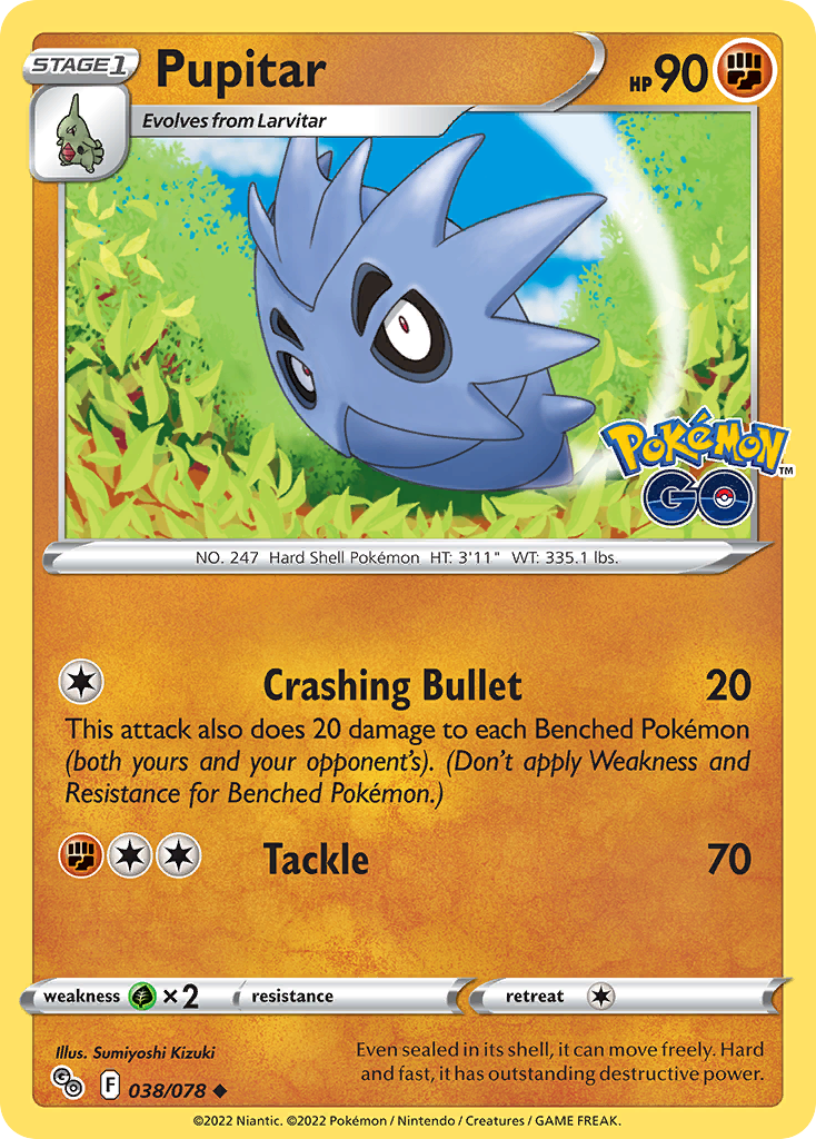 Pupitar – Pokémon GO 038/078 Pokémon card