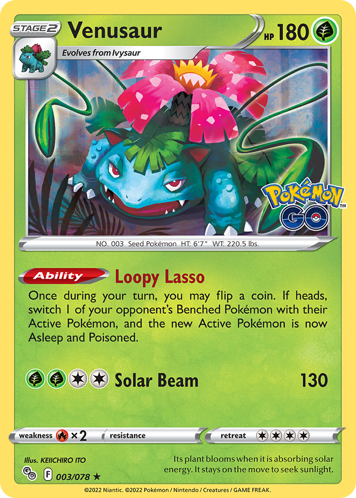Venusaur – Pokémon GO 003/078 Pokémon card