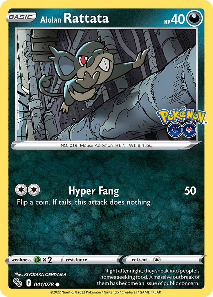 Alolan Rattata – Pokémon GO 041/078 Pokémon card