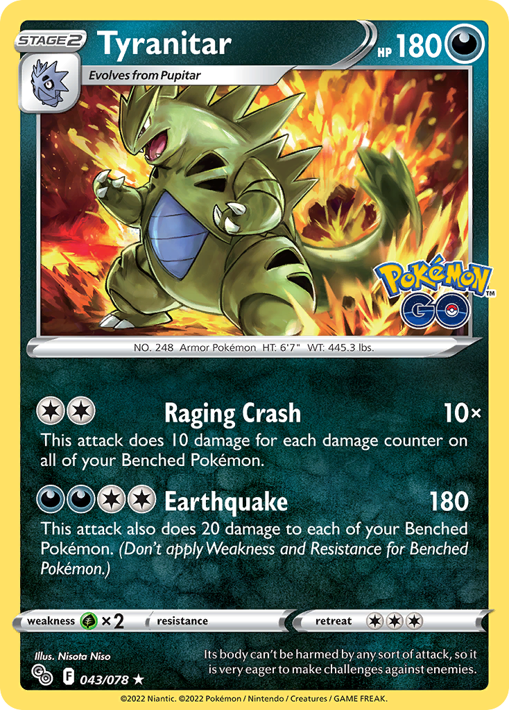 Tyranitar – Pokémon GO 043/078 Pokémon card