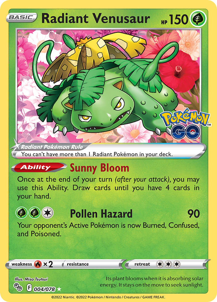Radiant Venusaur – Pokémon GO 004/078 Pokémon card
