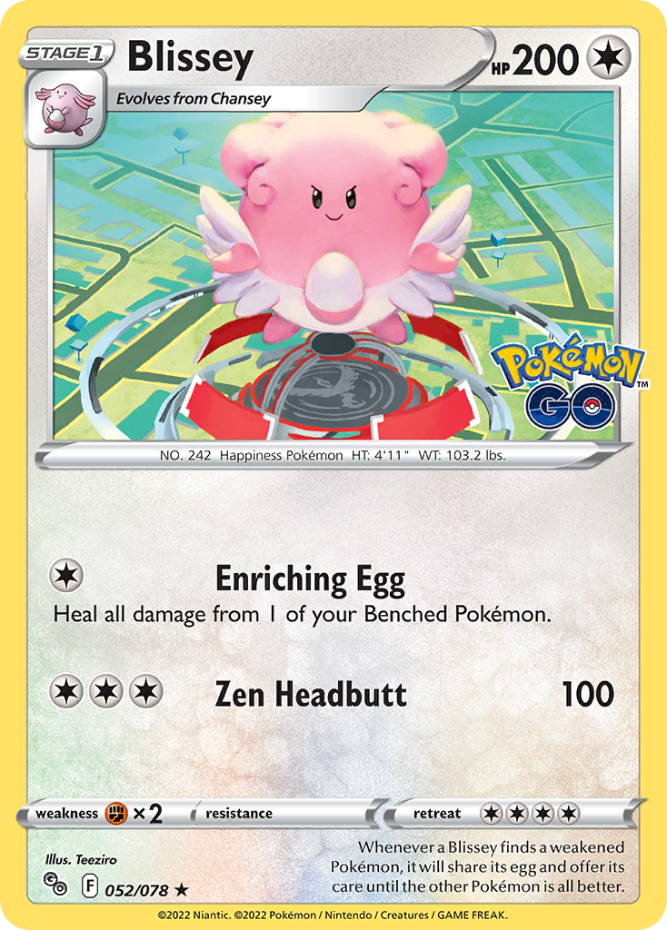 Blissey – Pokémon GO 052/078 Pokémon card
