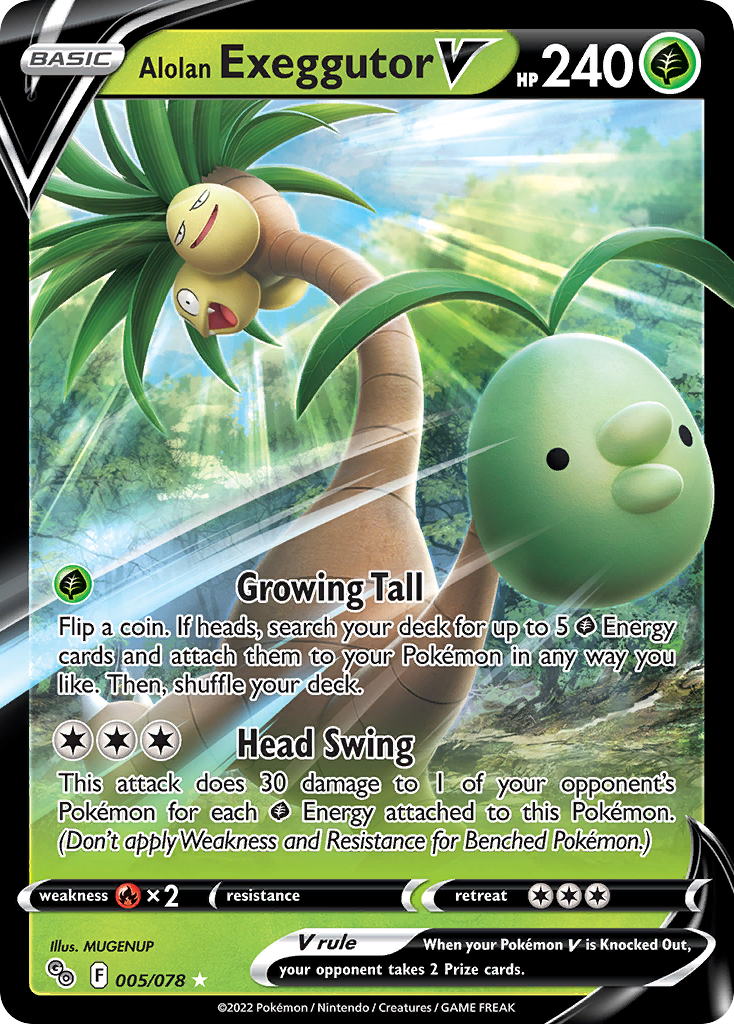 Alolan Exeggutor V – Pokémon GO 005/078 Pokémon card