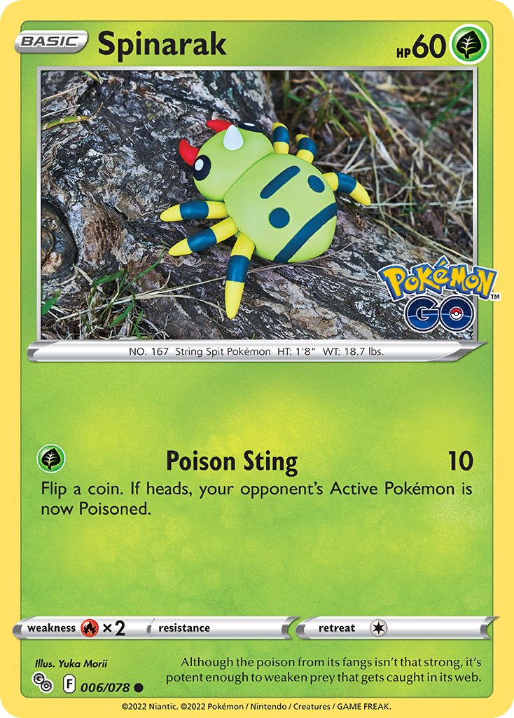 Spinarak – Pokémon GO 006/078 Pokémon card