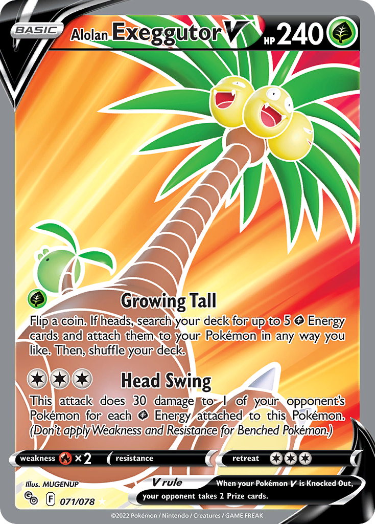 Alolan Exeggutor V – Pokémon GO 071/078 Pokémon card