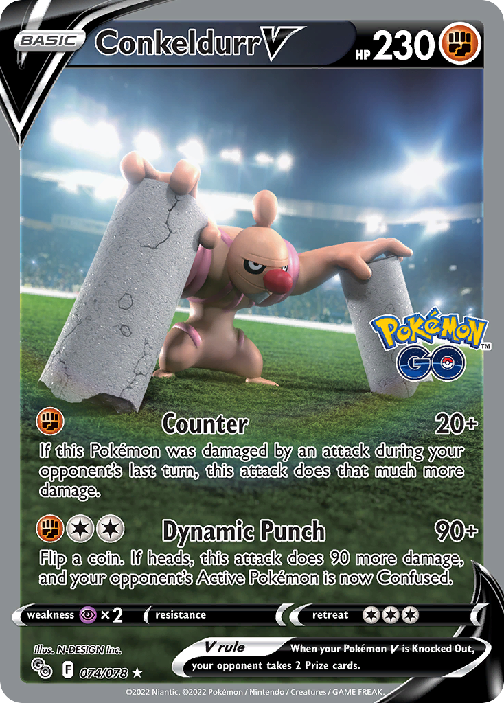 Conkeldurr V – Pokémon GO 074/078 Pokémon card