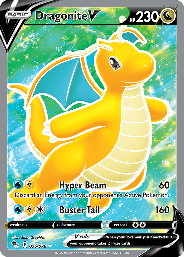 Dragonite V – Pokémon GO 076/078 Pokémon card