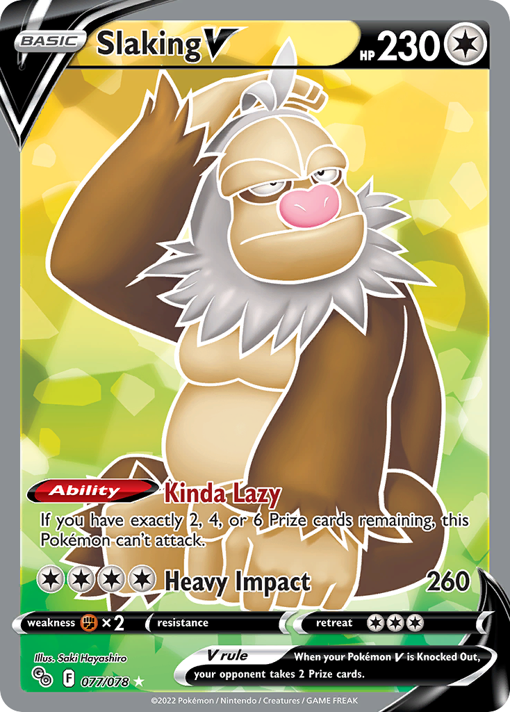 Slaking V – Pokémon GO 077/078 Pokémon card