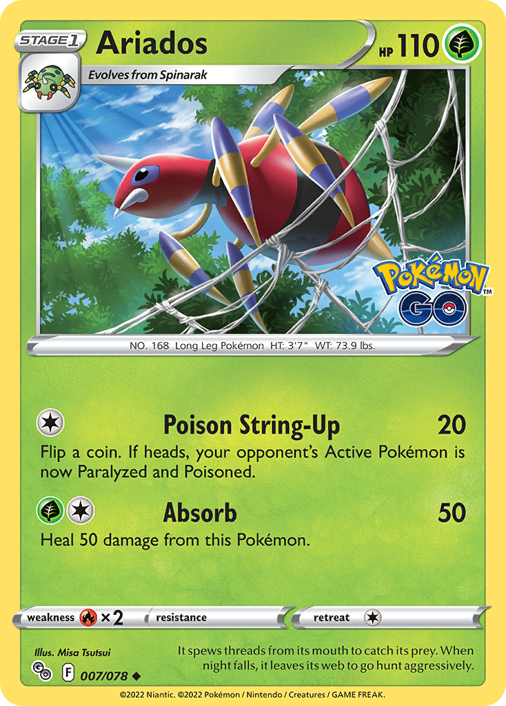 Ariados – Pokémon GO 007/078 Pokémon card