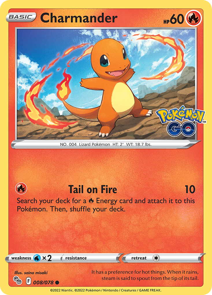 Charmander – Pokémon GO 008/078 Pokémon card