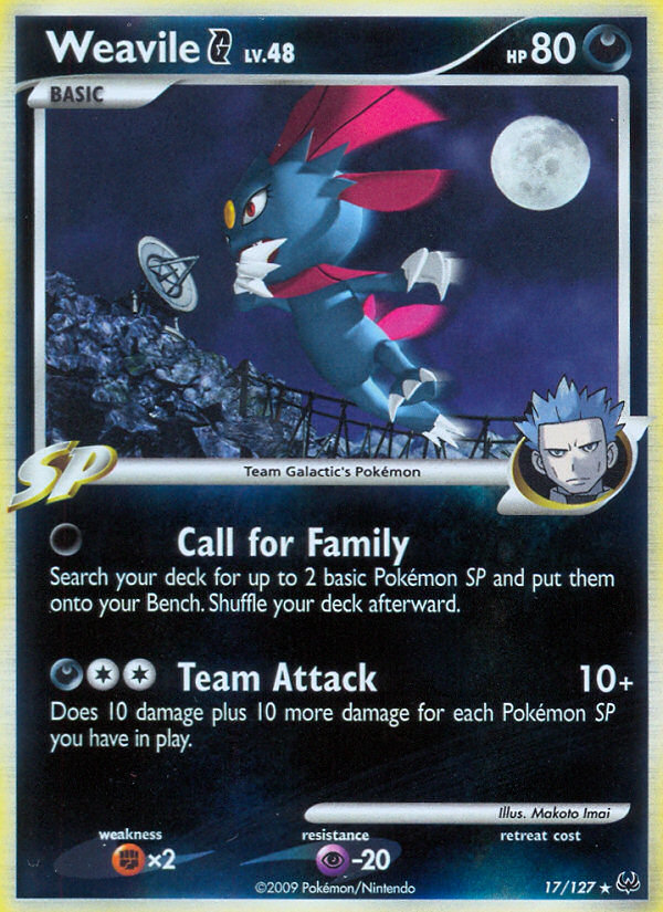 Weavile G – Platinum 17/127 Pokémon card