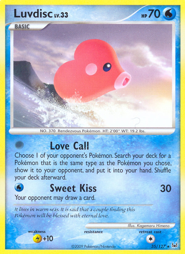 Luvdisc – Platinum 35/127 Pokémon card