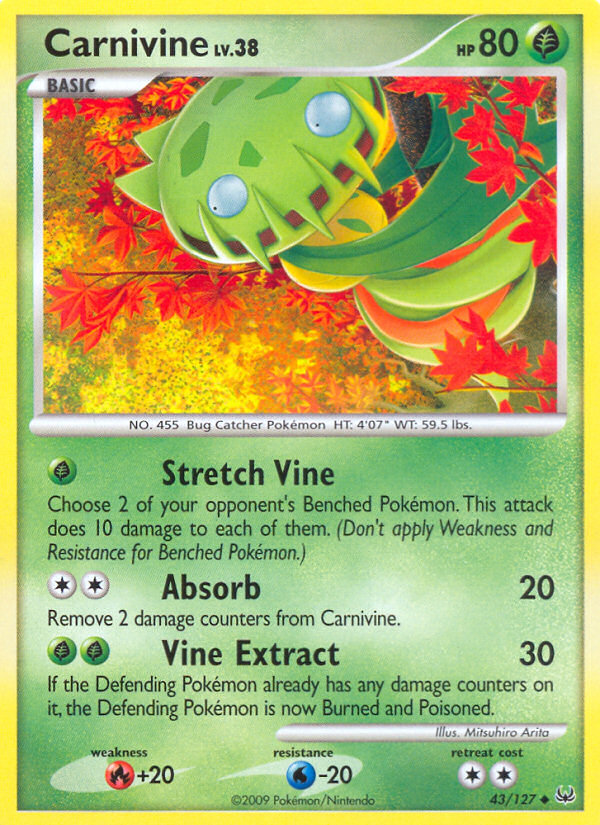 Carnivine – Platinum 43/127 Pokémon card