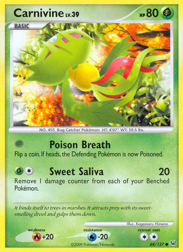 Carnivine – Platinum 68/127 Pokémon card