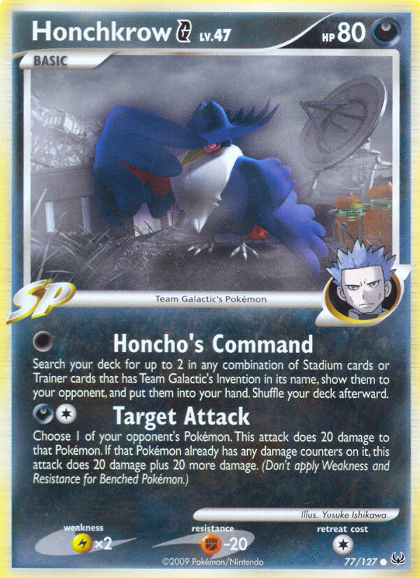 Honchkrow G – Platinum 77/127 Pokémon card