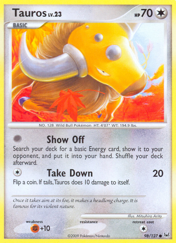 Tauros – Platinum 98/127 Pokémon card