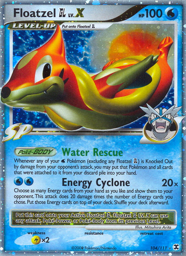 Floatzel GL LV.X – Rising Rivals 104/111 Pokémon card
