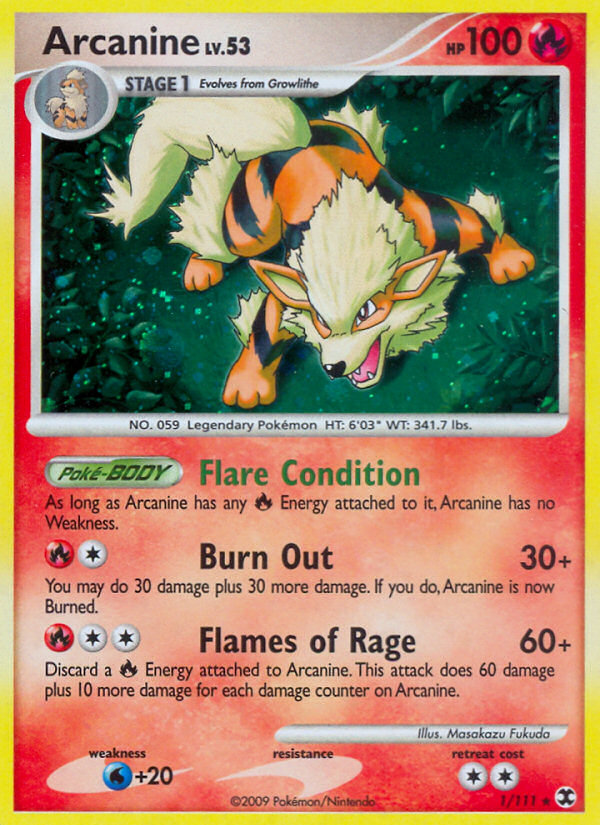 Arcanine – Rising Rivals 1/111 Pokémon card