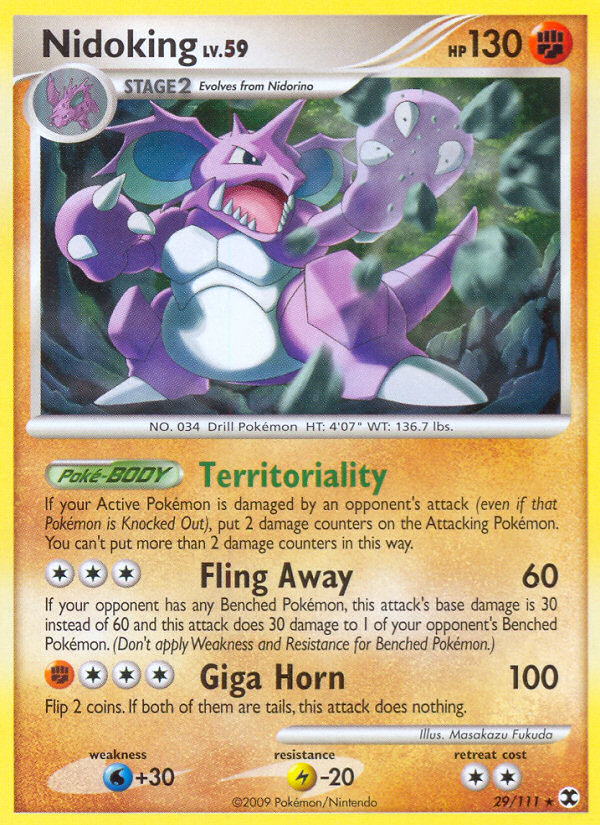 Nidoking – Rising Rivals 29/111 Pokémon card