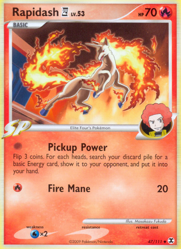 Rapidash E4 – Rising Rivals 47/111 Pokémon card