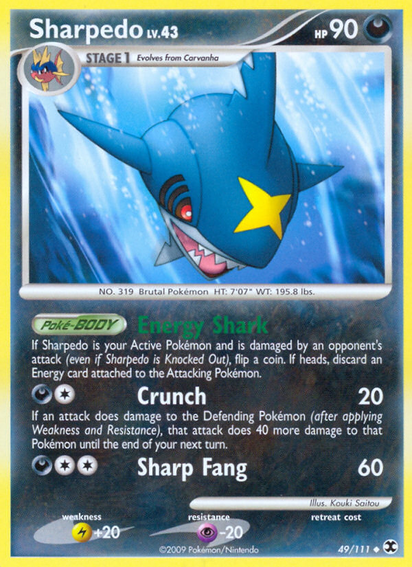 Sharpedo – Rising Rivals 49/111 Pokémon card
