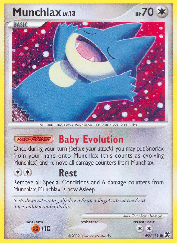 Munchlax – Rising Rivals 69/111 Pokémon card