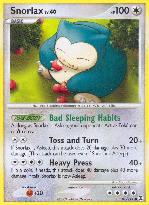 Snorlax – Rising Rivals 81/111 Pokémon card