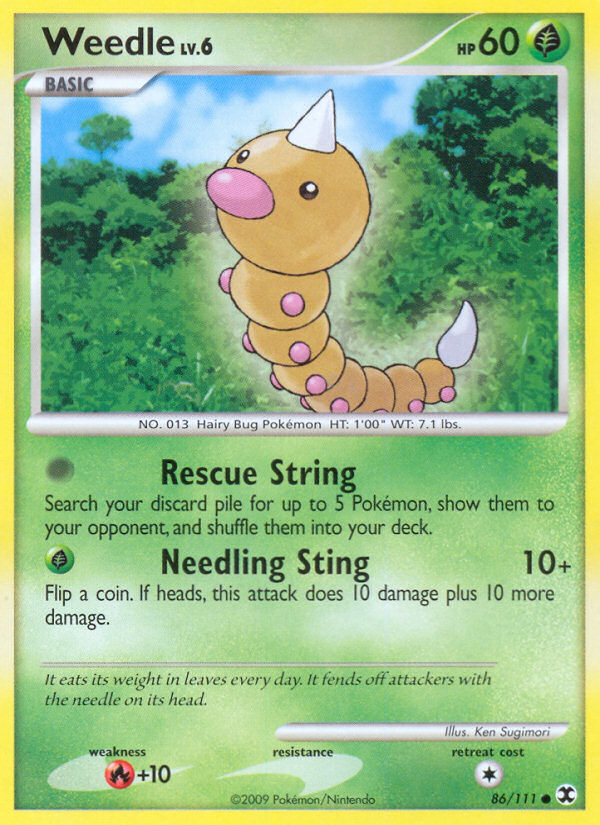 Weedle – Rising Rivals 86/111 Pokémon card