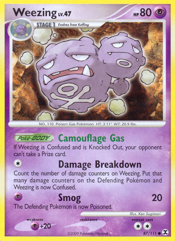 Weezing – Rising Rivals 87/111 Pokémon card