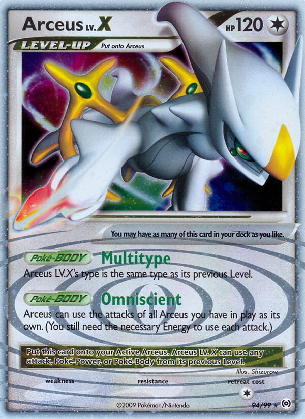 Arceus LV.X – Arceus 94/99 Pokémon card