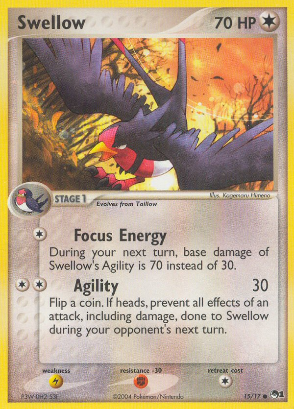 Swellow – POP Series 1 15/17 Pokémon card