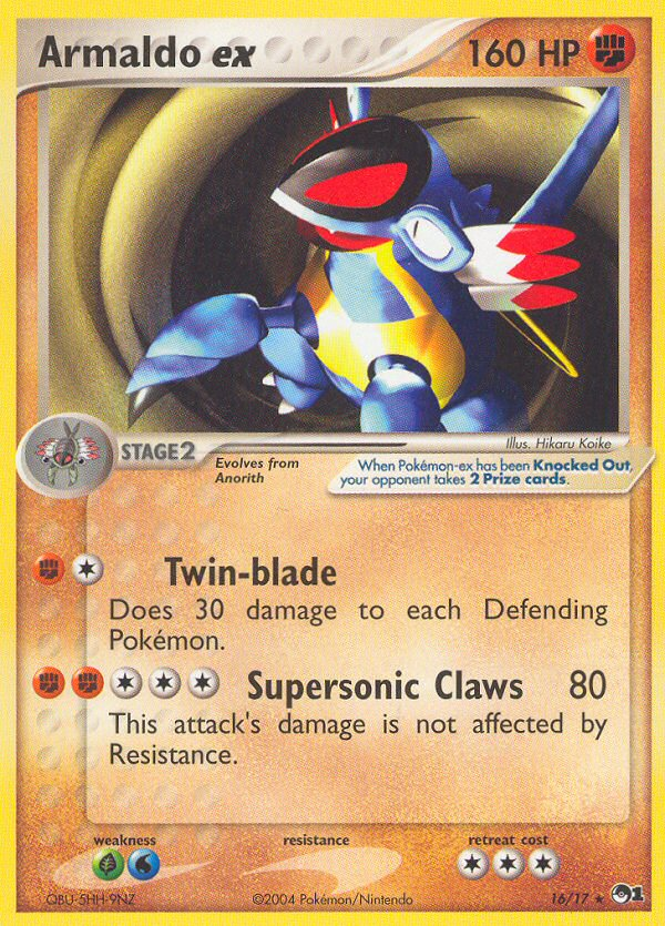 Armaldo ex – POP Series 1 16/17 Pokémon card