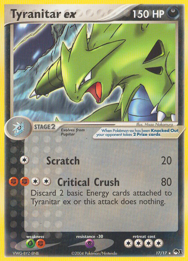 Tyranitar ex – POP Series 1 17/17 Pokémon card