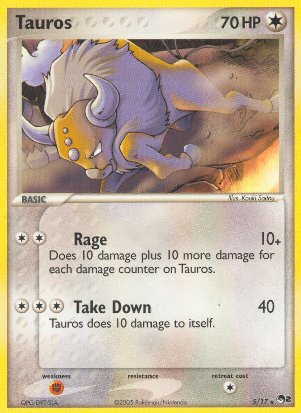 Tauros – POP Series 2 5/17 Pokémon card