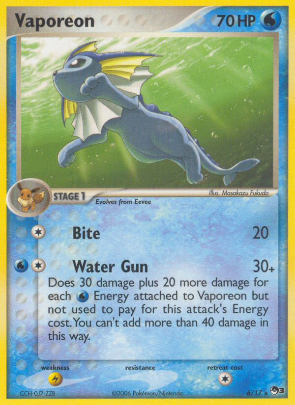 Vaporeon – POP Series 3 6/17 Pokémon card